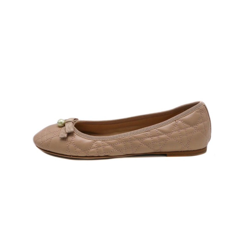 13103 - Christian Dior Ballet Flat Nude Quilted Cannage Calfskin Size 38 - Picture 4 of 7